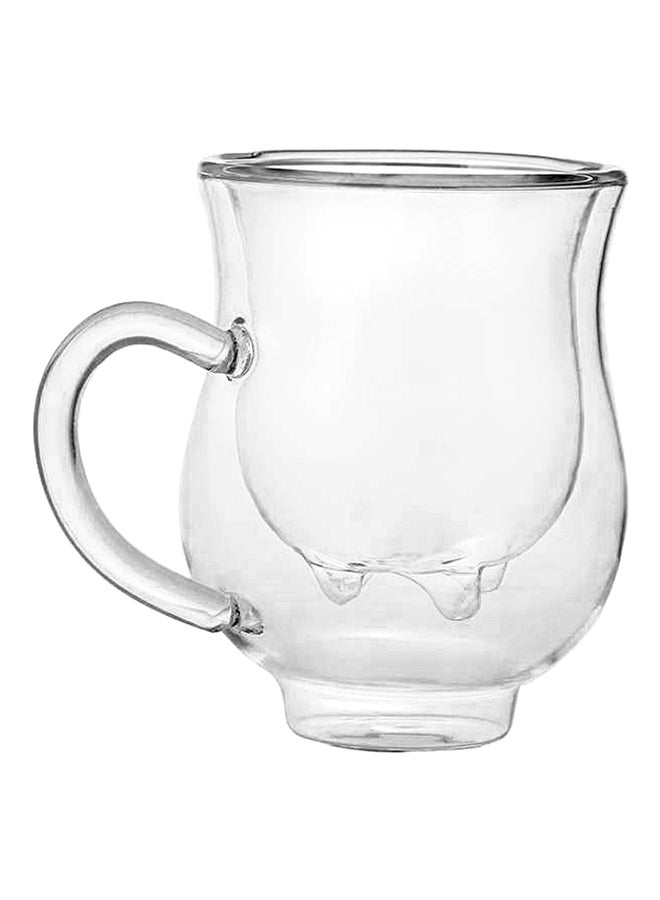 Cow Design Double Wall Drinking Glass Clear 180ml - Image 2